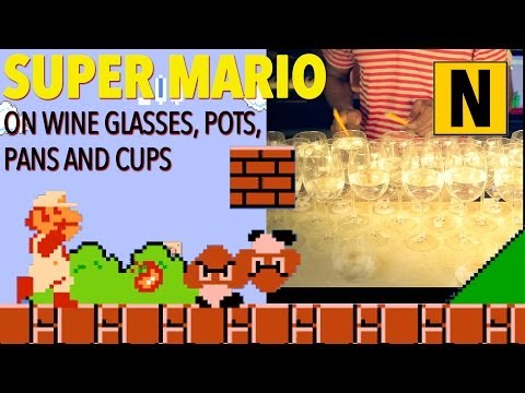 Chơi nhạc nền Super Mario bằng ly thủy tinh và chảo, quá đỉnh :3