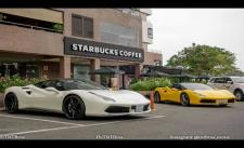 Cường Đô La lại khoe đem siêu xe Ferrari 15 tỷ đọ dáng cùng Lamborghini tại Phú Mỹ Hưng